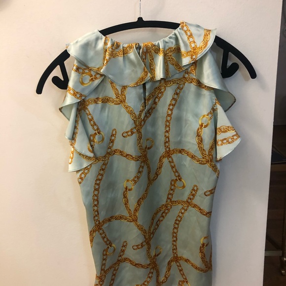 Milly of New York Teal Rooe Blouse - Picture 3 of 5